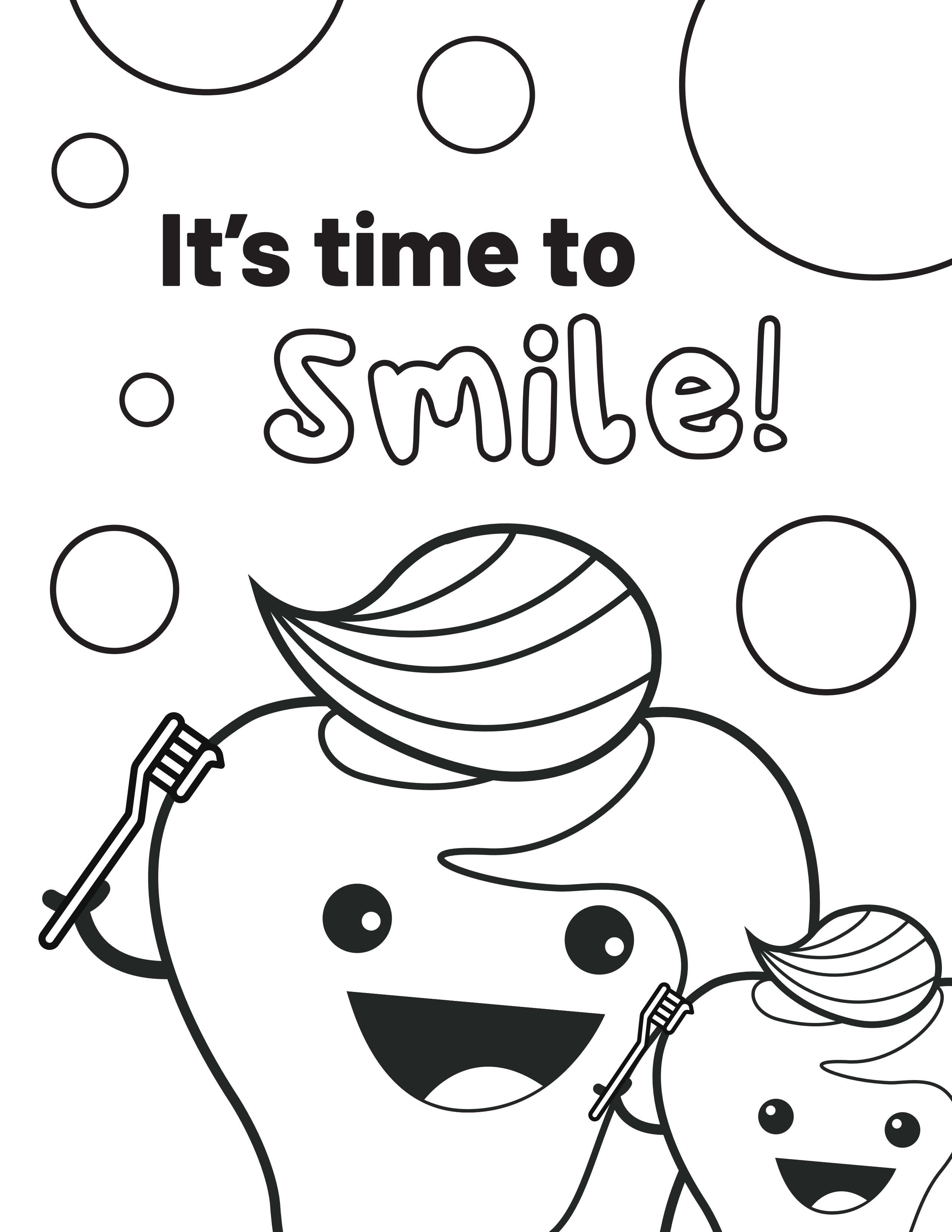 Time to Smile – Pearly and Child Color Sheet